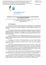 Statement by the Delegation of Ukraine on the occasion of the International Day to End Impunity for Crimes against Journalists, observed on 2 November 2023