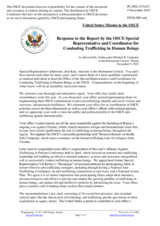 Statement by the Delegation of the United States of America in response to the report by the Special Representative and Co-ordinator for Combating Trafficking in Human Beings, Dr. Kari Johnstone
