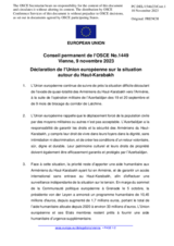 Déclaration de l’Union européenne sur la situation autour du Haut-Karabakh