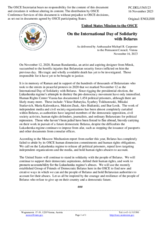 Statement by the Delegation of the United States of America on the International Day of Solidarity with Belarus, observed on 12 November 2023