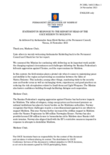 Statement by the Delegation of Norway in response to the report by the Head of the OSCE Mission to Moldova, Ambassador Kelly Keiderling
