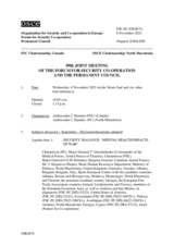 Journal of the 89th Joint Meeting of the Forum for Security Co-operation and the Permanent Council