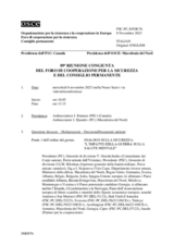 Giornale della 89a Riunione congiunta del Foro di cooperazione per la sicurezza e del Consiglio permanente