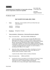 Diario de la 1062ª Sesión plenaria del Foro de Cooperación en materia de Seguridad
