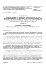 Statement by the Delegation of the Russian Federation on the special military operation to denazify and demilitarize Ukraine