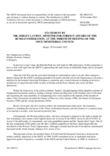 Statement by H.E. Mr. Sergey Lavrov, Minister of Foreign Affairs