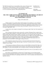 Statement by Mr. Yury Ambrazevich, Deputy Minister for Foreign Affairs