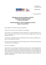 Address by H.E. Mr. Osmani, Chairman-in-Office, Minister of Foreign Affairs