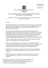Statement by the Delegation of Norway, also on behalf of several delegations, on the Human Rights Day and the 75th anniversary of the Universal Declaration of Human Rights, observed and celebrated on 10 December 2023
