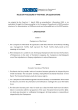 Rules of Procedure of the Panel of Adjudicators