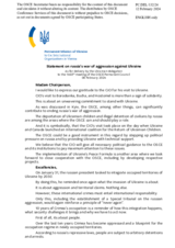 Statement by the Delegation of Ukraine on the Russian Federation’s ongoing aggression against Ukraine