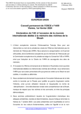 Déclaration de l’UE à l’occasion de la Journée internationale dédiée à la mémoire des victimes de la Shoah