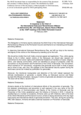 Statement by the Delegation of Armenia in response to the address by the Chair of the International Holocaust Remembrance Alliance