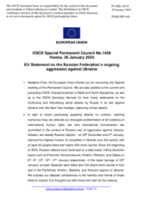 Statement by the Belgian EU Presidency on the Russian Federation’s ongoing aggression against Ukraine