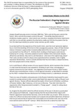 Statement by the Delegation of the United States of America on the Russian Federation’s ongoing aggression against Ukraine