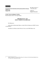 DECISION No. 2/23 OSCE CHAIRMANSHIP IN THE YEAR 2024