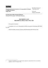 DECISION No. 2/23 OSCE CHAIRMANSHIP IN THE YEAR 2024