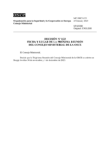 DECISION No. 1/23 TIME AND PLACE OF THE NEXT MEETING OF THE OSCE MINISTERIAL COUNCIL