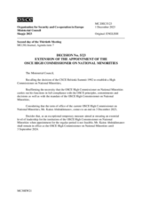 DECISION No. 5/23 EXTENSION OF THE APPOINTMENT OF THE OSCE HIGH COMMISSIONER ON NATIONAL MINORITIES
