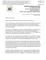 Statement by the Delegation of the United States of America on the Russian war of aggression against Ukraine