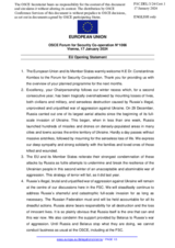 Statement by the Belgian EU Presidency in response to the opening statement by H.E. Dr. Constantinos Kombos, Minister of Foreign Affairs of the Republic of Cyprus