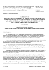 Statement by the Delegation of the Russian Federation on the special military operation to denazify and demilitarize Ukraine