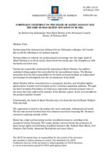 Statement by the Delegation of Norway on the death of Mr. A. Navalny and the dire human rights situation in Russia