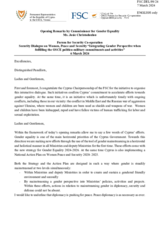 Presentation by Ms. J. Christodoulou, Commissioner for Gender Equality of Cyprus