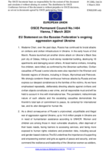 Statement by the Belgian EU Presidency on the Russian Federation’s ongoing aggression against Ukraine