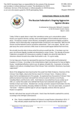 Statement by the Delegation of the United States of America on the Russian Federation’s ongoing aggression against Ukraine
