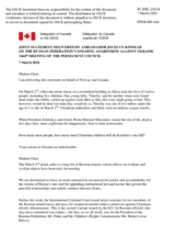 Statement by the Delegation of Canada, also on behalf of Norway, on the Russian Federation’s ongoing aggression against Ukraine