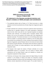 Statement by the Belgian EU Presidency on the Russian presidential election and Russia’s violations of OSCE principles and commitments
