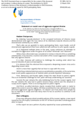 Statement by the Delegation of Ukraine on the Russian Federation’s ongoing aggression against Ukraine
