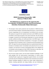 Statement by the Belgian EU Presidency in response to the report by the Co-ordinator of OSCE Economic and Environmental Activities, Ambassador Bakyt Dzhusupov