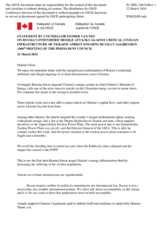 Statement by the Delegation of Canada on Russia’s intensified missile attacks against critical civilian infrastructure in Ukraine amidst ongoing Russian aggression