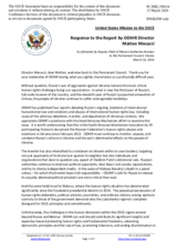 Statement by the Delegation of the United States of America in response to the report by the Director of the Office for Democratic Institutions and Human Rights, Mr. Matteo Mecacci