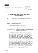 Journal de la 1462ème séance renforcée du Conseil permanent