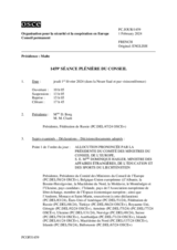 Journal de la 1459ème séance plénière du Conseil