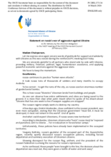 Statement by the Delegation of Ukraine on the Russian Federation’s ongoing aggression against Ukraine