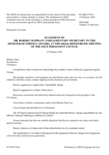 Statement by the Delegation of Canada on the Russian Federation’s ongoing aggression against Ukraine