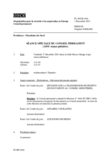 Journal de la 1454ème séance spéciale du Conseil permanent
