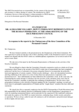Statement by the Delegation of the Russian Federation in response to the presentation by the Chairs of the Three Committees
