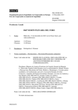Diario de la 1065ª Sesión plenaria del Foro de Cooperación en materia de Seguridad