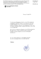 Response by the Delegation of Sweden to the Questionnaire on the Code of Conduct on Politico-Military Aspects of Security