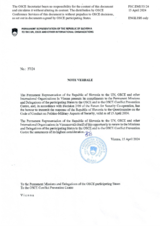 Response by the Delegation of Slovenia to the Questionnaire on the Code of Conduct on Politico-Military Aspects of Security