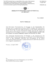 Response by the Delegation of Portugal to the Questionnaire on the Code of Conduct on Politico-Military Aspects of Security Response by the Delegation of Portugal to the Questionnaire on the Code of Conduct on Politico-Military Aspects of Security