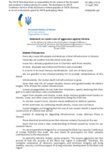 Statement by the Delegation of Ukraine on the Russian Federation’s ongoing aggression against Ukraine