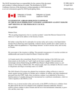 Statement by the Delegation of Canada on the Russian Federation’s ongoing aggression against Ukraine
