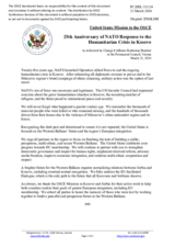 Statement by the Delegation of the United States of America on the 25th anniversary of the NATO response to the humanitarian crisis in Kosovo