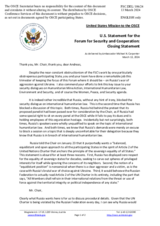 Closing statement by the Delegation of the United States of America